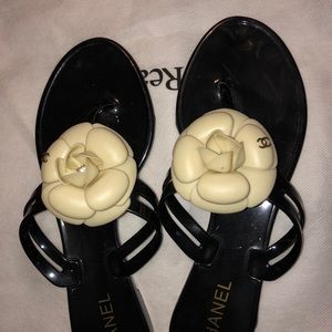 CHANEL CC CAMELIA SANDALS